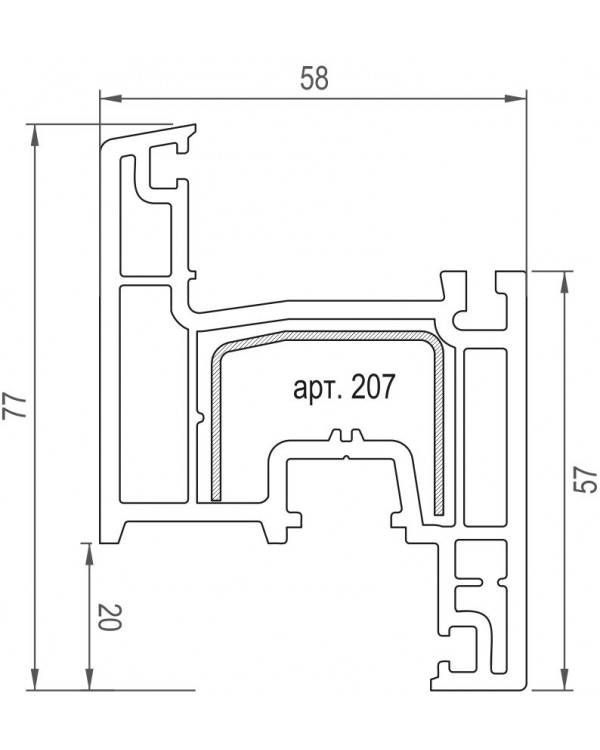 Створочный профиль OPTIMA 77 мм(арт. PR 2.077)